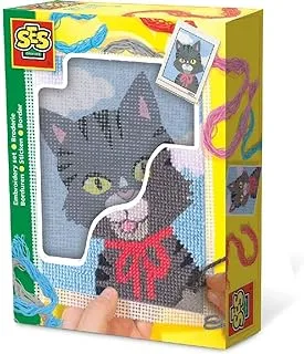 Ses Creative Children'S Embroidery Cat, Multicolour