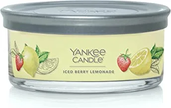 Yankee Candle Iced Berry Lemonade معطر ، 12oz شمعة متوسطة بخمسة فتلات ، أكثر من 16 ساعة من حرق الوقت
