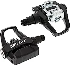 BV Bike Pedals Shimano SPD Compatible 9/16'' with Toe Clips - Peloton Pedals for Regular Shoes - Toe Cages for Peloton Bike - Exercise Bike Pedals - Universal Fit Bicycle Pedal