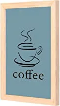 LOWHA coffee cup draw Wall Art with Pan Wood framed Ready to hang for home, bed room, office living room Home decor hand made wooden color 23 x 33cm By LOWHA