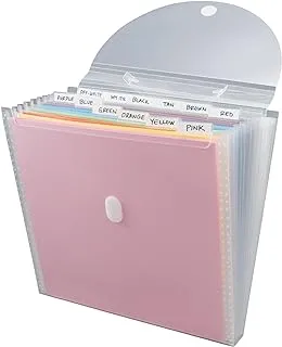 Storage Studios Expandable Paper Organizer 12 Pockets, 1.375 x 13.125 x 13.25 Inches, Clear (CH93389)