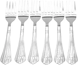 Raj Stainless Steel Forks Set - 6 Pieces, Grey, Rk0039