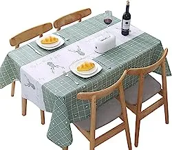 Joyzzz Tablecloth - 100% PVC Tablecloth Waterproof, Oil-Proof Spill-Proof Vinyl Rectangle Tablecloth, Wipeable Table Cover for Outdoor and Indoor Use