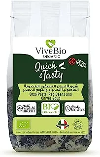 Vive Bio Organic Orzo Pasta, Red Beans and Chives Soup, 140 gm