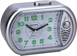 Krypton Analogue Bell Alarm Clock with Loud Bell Alarm, Silver