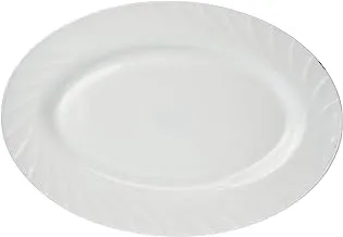 Royalford Opal Ware Oval Plate, 12-Inch Size, White