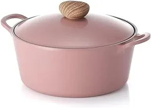 Neoflam Ceramic Retro Cooking Pot, 26 cm Size, Pink