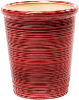 Sultan Garden Round Ceramic Pot with Overlapping, 38 cm x 38 cm Size, Red/Brown