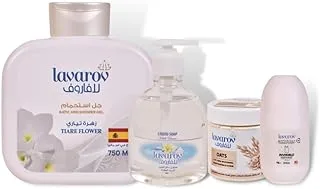 Lavarov Bath, Shower and Roll-On Deodorant Gift Set 4-Pieces