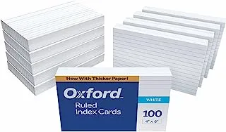 بطاقة فهرسة مسطرة ، أكسفورد 41 (1000 PK) ، 4 × 6 ، أبيض ، 1000 بطاقة (10 عبوات من 100) (41)