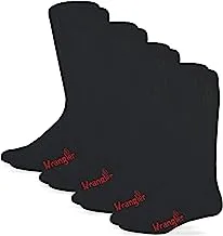 Wrangler mens Non-binding Boot Work Cotton Cushion Smooth Toe Socks