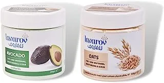 Lavarov 3 In 1 Skin Whitening and Moisturizing Avocado and Oates Scrub 500 g, 2-Pieces
