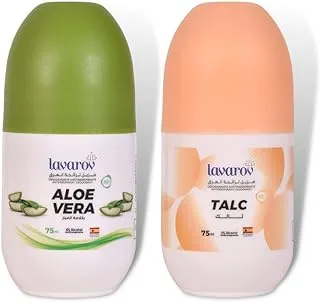 Lavarov Aloe Vera and Talc Scent Antiperspirant Roll-On Deodorant 75 ml, 2-Pieces