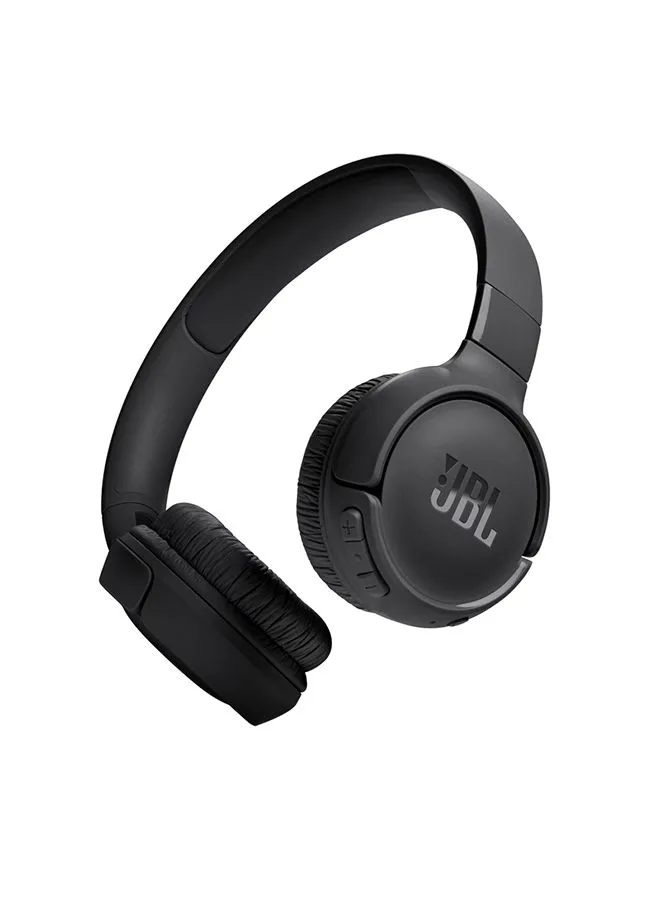 JBL Tune 520Bt Wireless On Ear Headphones Pure Bass Sound 57H Battery Hands Free Call Plus Voice Aware Multi Point Connection Lightweight And Foldable Black