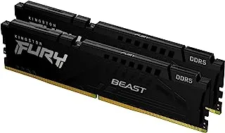 Kingston Technology Fury Beast Black 16GB 6000MT / s DDR5 CL40 XMP 3.0 ذاكرة كمبيوتر جاهزة (مجموعة من 2) KF560C40BBK2-16