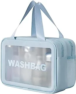 Xing-Ruiyang Clear Cosmetics Toiletry Bag, Large Translucent Travel Bag Toiletry Organizer Wet Dry Tote Bag Large Capacity Wash Bag,Blue