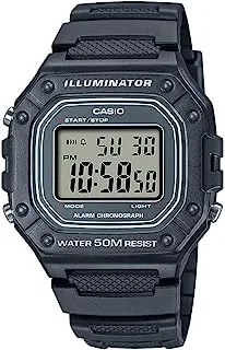 ساعة كاسيو الرجالية W-218H-1AVCF بشاشة رقمية كلاسيكية كوارتز سوداء