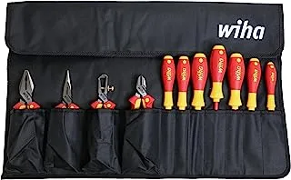 Wiha 32986 Insulated Industrial Pliers/Drivers Set in Roll Out Pouch, 11-Piece