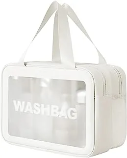 Xing-Ruiyang Clear Cosmetics حقيبة أدوات الزينة ، حقيبة سفر كبيرة شفافة ، منظم أدوات الزينة ، حقيبة حمل رطبة وجافة ، حقيبة غسيل كبيرة السعة ، أبيض