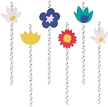 My Little Day Tropical Flowers Straw 12-Pack, Multicolor