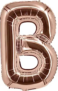 The Balloon Factory No Helium Letter B Foil Balloon, 16-Inch Size, Rose Gold
