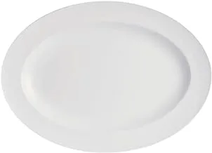 BARALEE SIMPLE PLUS WHITE OVAL RIM PLATE, 091231A, 24 CM (9 1/2