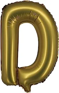 The Balloon Factory Letter D Foil Balloon, No Helium, 16-Inch Size, Gold