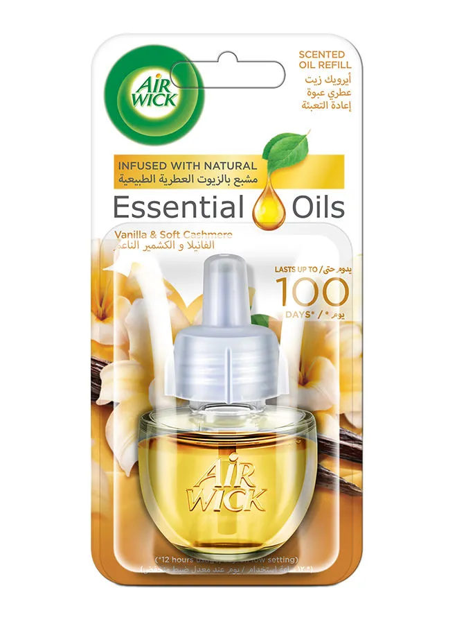 Air Wick Freshener Essential Oil Diffuser Refill, Vanilla And Soft Cashmere Multicolour 19ml