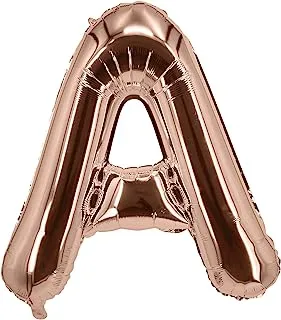 The Balloon Factory Letter A Foil Balloon, No Helium, 16-Inch Size, Rose Gold
