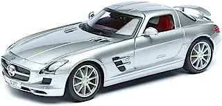 Maisto 1:18 Scale Mercedes Benz SLS AMG 1/18 Diecast Model Car, Silver