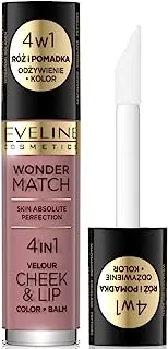 Eveline Wonder Match 4 in 1 Cheek and Lip Liquid Lipstick 4.5 ml, No 2