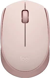 Logitech M171 Wireless Mouse - 2.4 GHz with USB Mini Receiver, Optical Tracking, 12-Months Battery Life, Rose + Logitech Mouse Pad - Anti-slip Rubber Base, Spill-Resistant Surface, Dark Rose