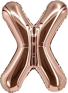 The Balloon Factory Letter X Foil Balloon, No Helium, 16-Inch Size, Rose Gold