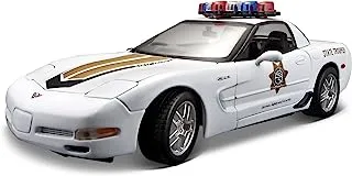سيارة شرطة مايستو بمقياس 1:18 شيفروليه كورفيت ، بيضاء