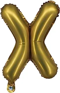 The Balloon Factory Letter X Foil Balloon, No Helium, 16-Inch Size, Gold