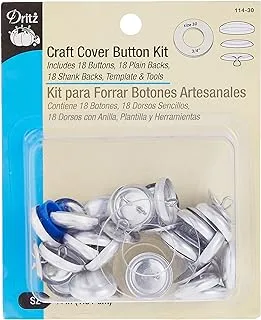 Dritz 114-30 Craft Cover Button Kit with Tools, Size 30-3/4-Inch, 18-Sets