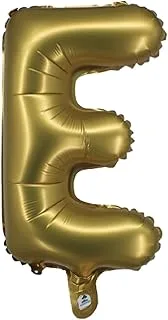 The Balloon Factory Letter E Foil Balloon, No Helium, 16-Inch Size, Gold