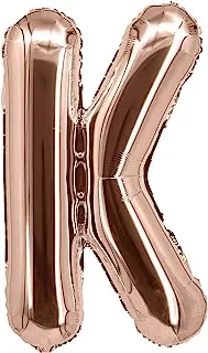 The Balloon Factory Letter K Foil Balloon, No Helium, 16-Inch Size, Rose Gold