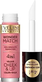 Eveline Wonder Match 4 in 1 Cheek and Lip Liquid Lipstick 4.5 ml, No 3