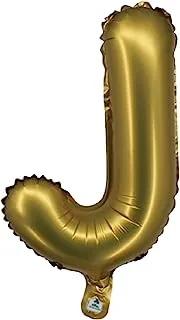 The Balloon Factory Letter J Foil Balloon, No Helium, 16-Inch Size, Gold