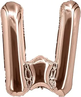 The Balloon Factory Letter W Foil Balloon, No Helium, 16-Inch Size, Rose Gold