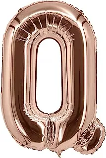 The Balloon Factory No Helium Letter Q Foil Balloon, 16-Inch Size, Rose Gold