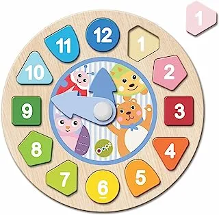 مجموعة ألعاب خشبية Oops My Clock Blocks لعبة خشبية للأطفال الصغار 13 قطعة