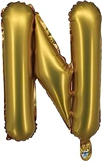 The Balloon Factory Letter N Foil Balloon, No Helium, 16-Inch Size, Gold