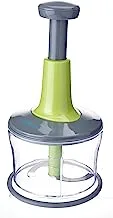 Al-Sunaidi SNHW-0485 Manual Vegetable Slicer Press with Round Can and Lid, Green