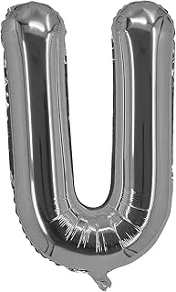 The Balloon Factory U-Shaped Foil Balloon, No Helium, 16-Inch Size, Silver