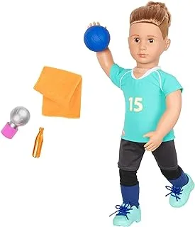 Our Generation Poseable Johnny Volleyball Player Boy Doll with Accessories