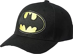 Concept One DC Comics Batman Baseball Hat, Embroidered Logo Adjustable Cap with Curved Brim, Black, One Size, Black, One Size