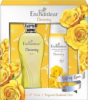 Enchanteur EDT & Perfumed Deodorant Giftpack- Charming, gift of love, 100ml + 75ml
