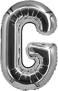 The Balloon Factory Letter G Foil Balloon, No Helium, 16-Inch Size, Silver